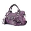 Balenciaga Classic City handbag in purple leather - 00pp thumbnail