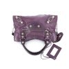 Balenciaga Classic City handbag in purple leather - 360 Front thumbnail