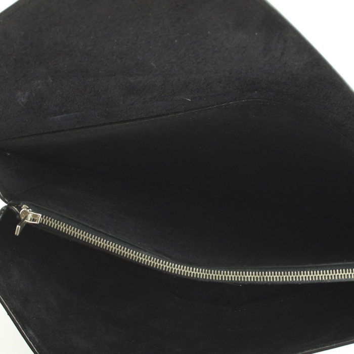 Celine pochette en cuir vernis noir et blanc - Detail D2