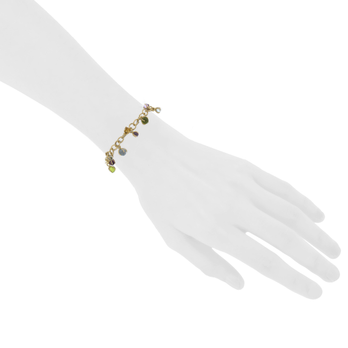Bracelet Chopard en or jaune et pierres de couleurs - Detail D1