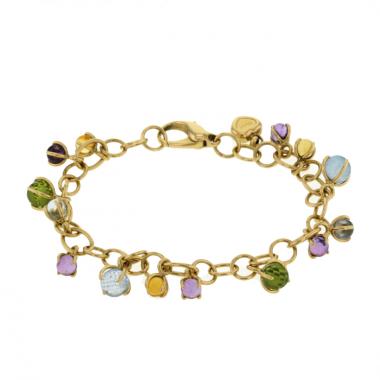 Bracelet Chopard en or jaune et pierres de couleurs