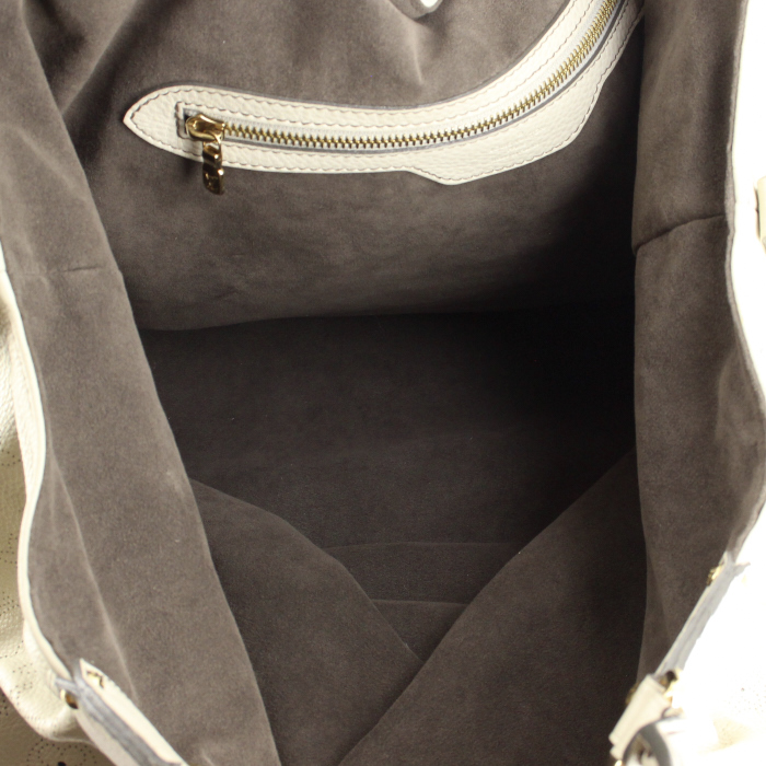 Borsa Louis Vuitton L in pelle Mahina bianca - Detail D2