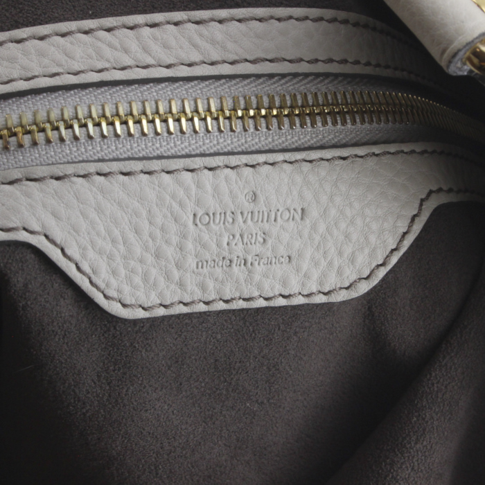 Borsa Louis Vuitton L in pelle Mahina bianca - Detail D3