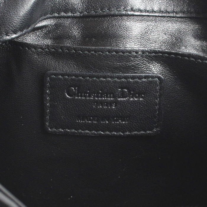 Dior sac à main en cuir cannage noir - Detail D3