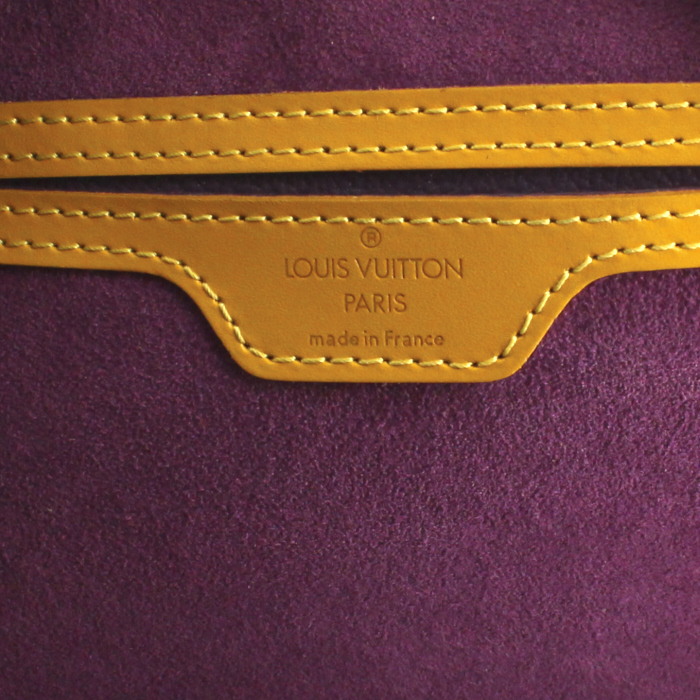 Zaino Louis Vuitton Mabillon in pelle Epi gialla - Detail D4