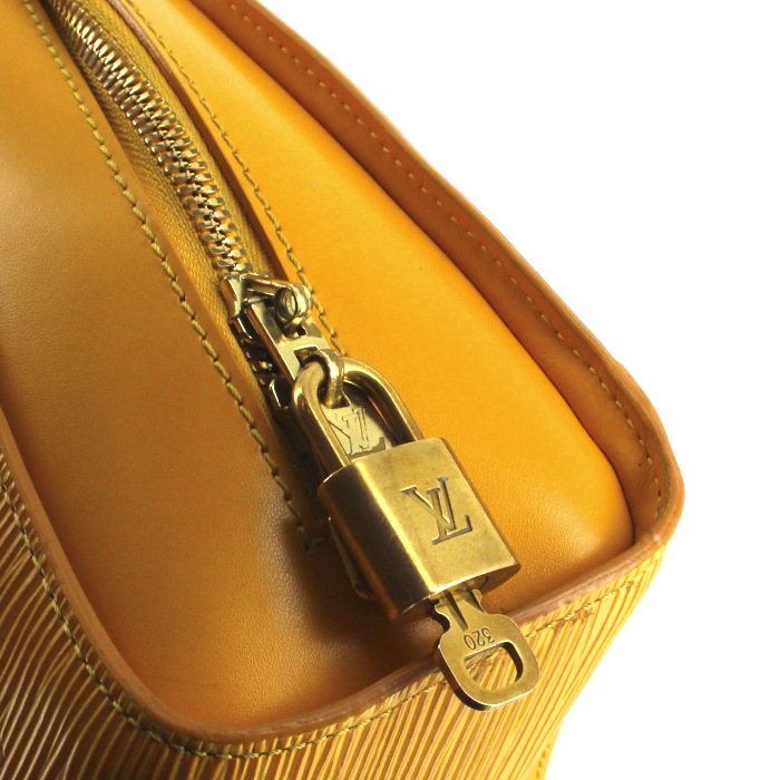 Zaino Louis Vuitton Mabillon in pelle Epi gialla - Detail D5