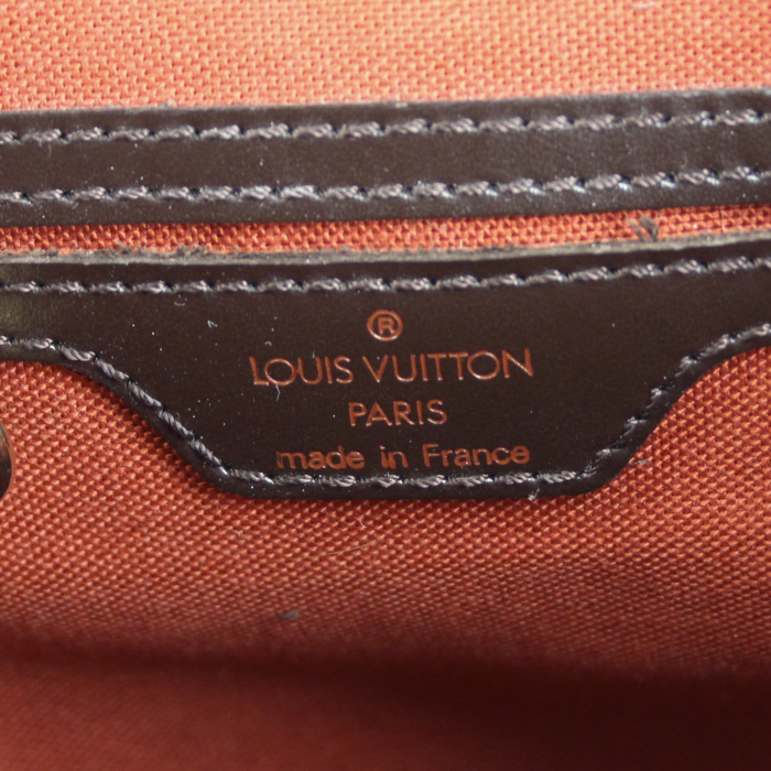 Louis Vuitton backpack in ebene damier canvas and brown leather - Detail D3