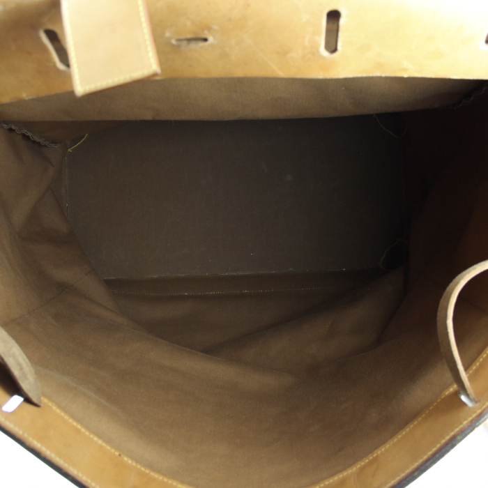 Louis Vuitton sac de voyage en toile monogram et cuir naturel - Detail D2