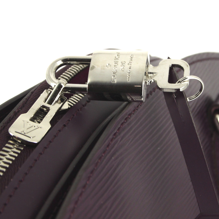 Louis Vuitton Pont Neuf large model handbag in purple epi leather - Detail D3