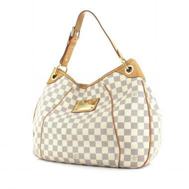 Louis Vuitton Galliera medium model handbag in azur damier canvas and natural leather