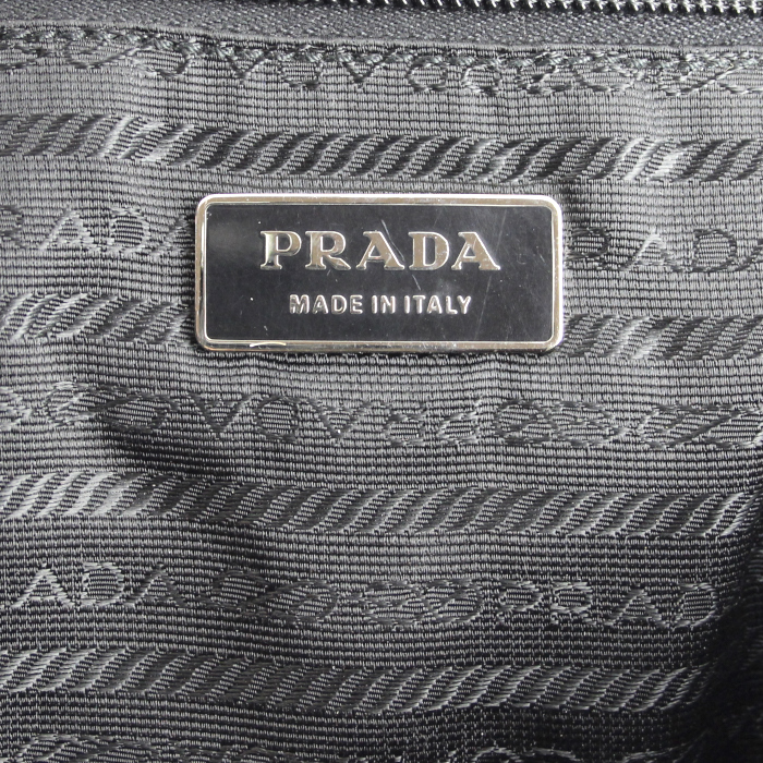 Prada mochila en lona y cuero negro - Detail D3