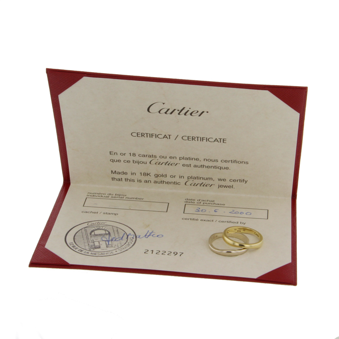 Coppia di fedi Cartier in oro bianco e oro giallo - Detail D2