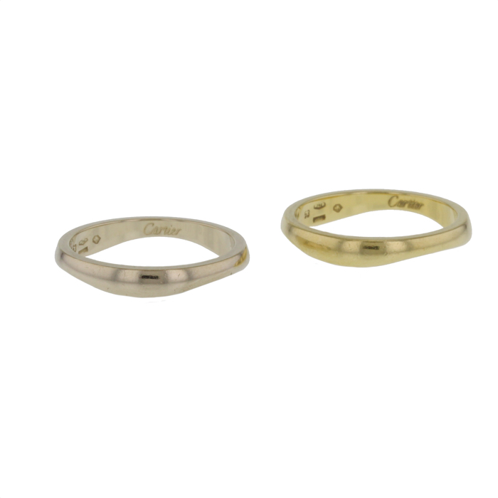 Coppia di fedi Cartier in oro bianco e oro giallo - Detail D3