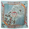 Hermes carré scarf in light blue, red and green twill silk - 00pp thumbnail