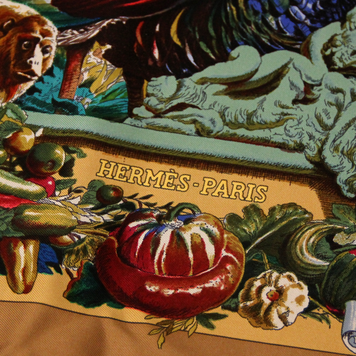 Carré foulard Hermes en twill de soie - Detail D2