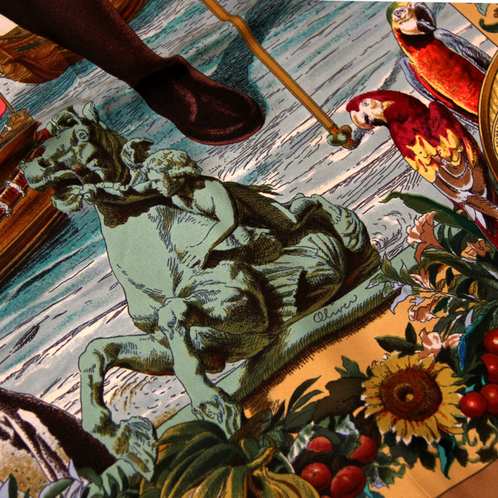 Hermes carré scarf in twill silk - Detail D4