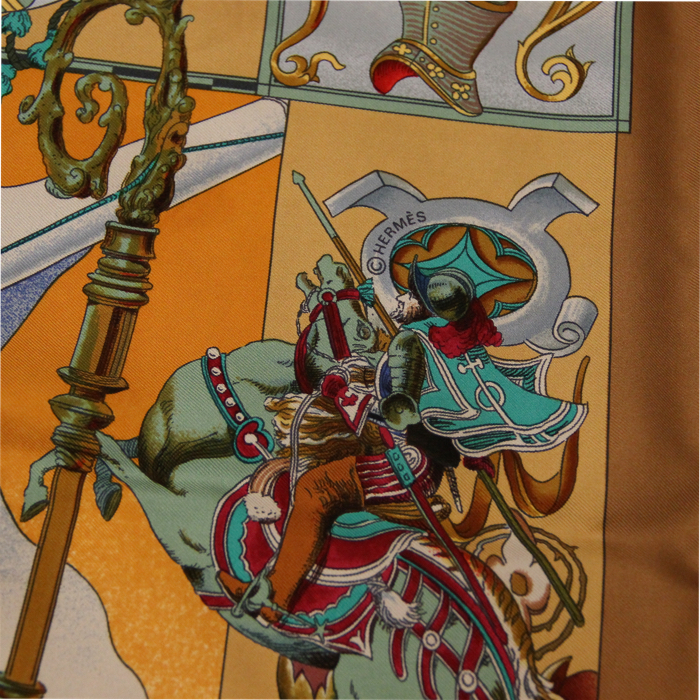 Hermes carré scarf in twill silk - Detail D5