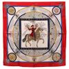 Hermes Carre Hermes scarf in red and white twill silk - 00pp thumbnail