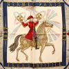 Pañoleta Hermes Carre Hermes en sarga de seda roja y blanca - Detail D2 thumbnail