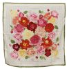 Hermes Carre scarf Roseraie in beige and pink twill silk - 00pp thumbnail