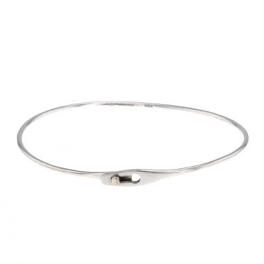 Bracciale rigido apribile Dinh Van Serrure modello piccolo in oro bianco