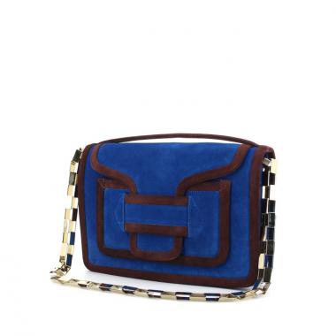 Pierre Hardy handbag/clutch in blue and brown suede