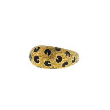 Bague Fred Panthère en or jaune et émail noir