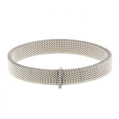 Brazalete Mauboussin Moi Non Plus & Toi Non Plus en acero,  oro blanco y diamantes