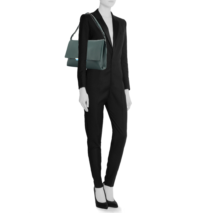 Celine handbag in green leather - Detail D1