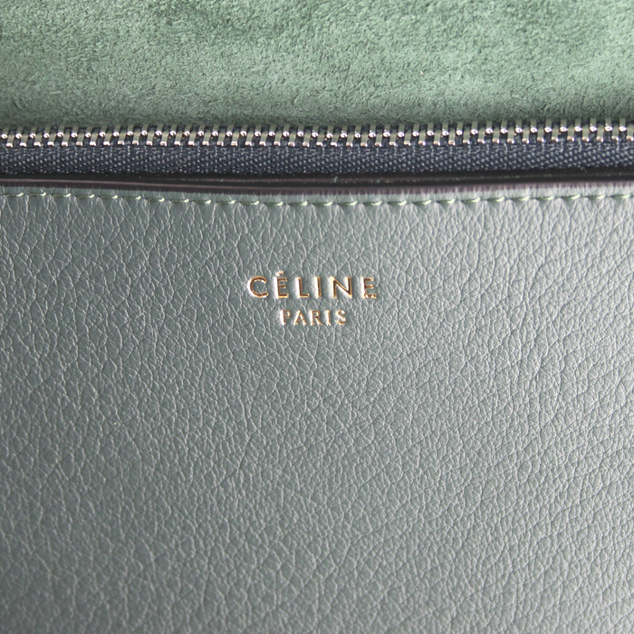 Celine handbag in green leather - Detail D5