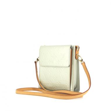 Bolso/bolsito Louis Vuitton Mott en charol Monogram verde agua y cuero natural
