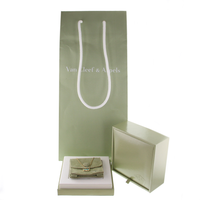 Van Cleef & Arpels Alhambra Vintage necklace in yellow gold and turquoise - Detail D2