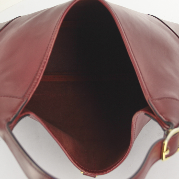 Hermès handbag in burgundy leather - Detail D2