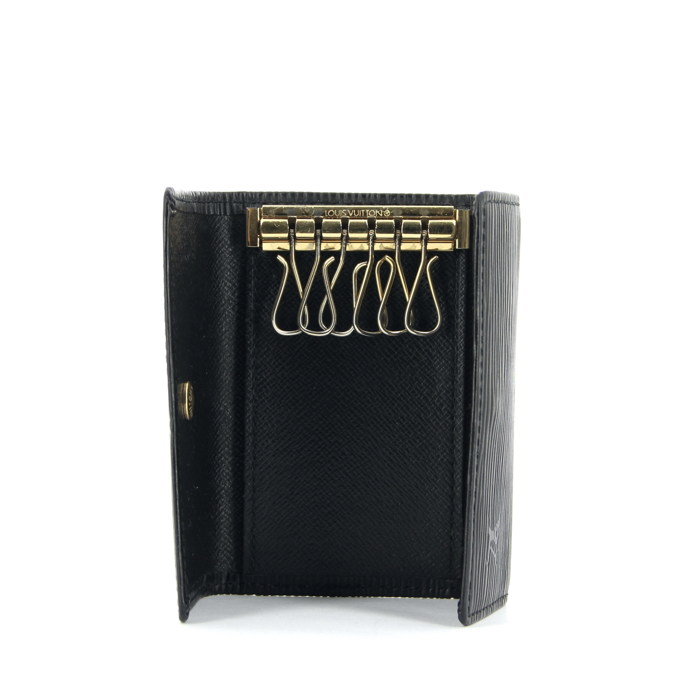 Louis Vuitton Multipli Cité key-ring in black epi leather - Detail D2