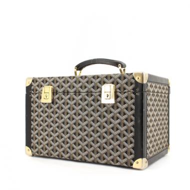 Goyard vanity case in monogram canvas and black leather