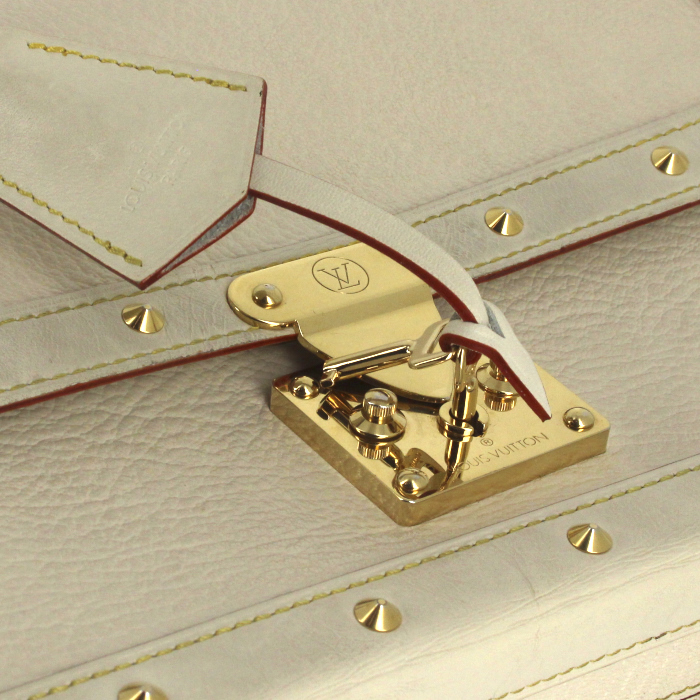Talentueux handbag in beige suhali leather - Detail D4
