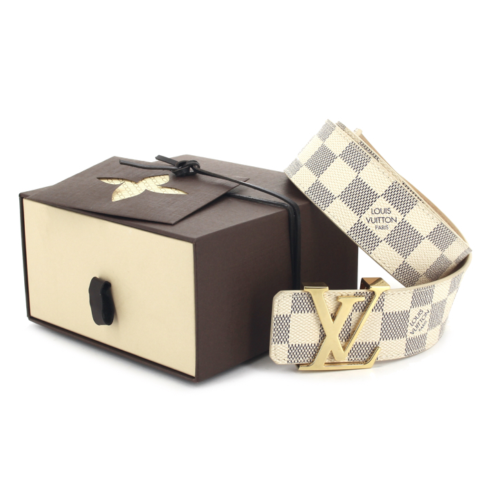 Ceinture Louis Vuitton en toile damier et azur - Detail D1