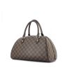 Louis Vuitton sac à main Ribera moyen modèle en toile damier enduite ébène et cuir marron - 00pp thumbnail