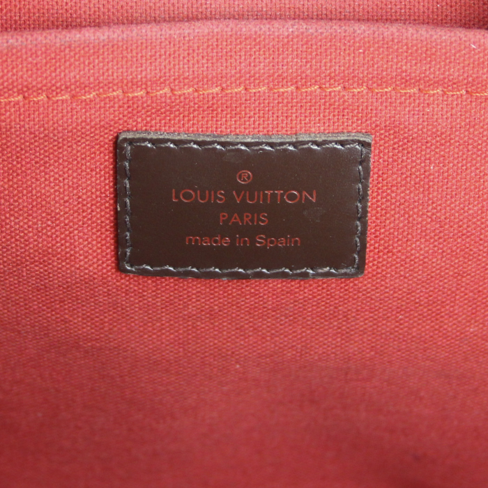 Louis Vuitton Ribera medium model handbag in ebene damier canvas and brown leather - Detail D3