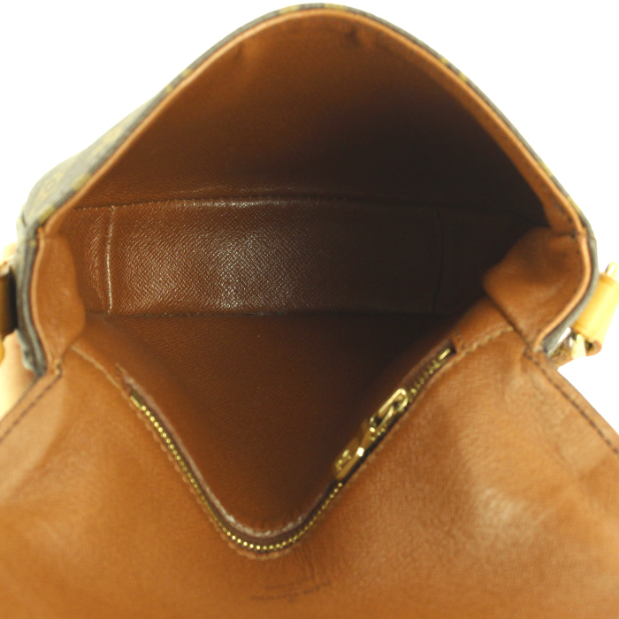 Bolso zurrón en lona Monogram revestida y cuero natural - Detail D2