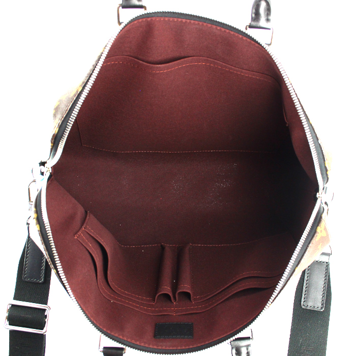 Borsa in tela monogram e pelle nera - Detail D3