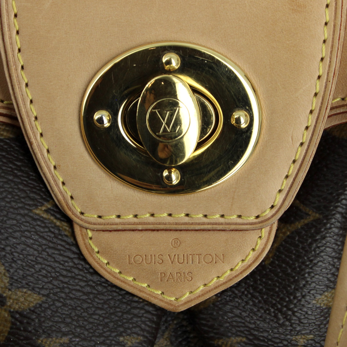 Louis Vuitton Boétie small model handbag in monogram canvas and natural leather - Detail D3