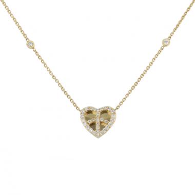 Collier Messika Peace & Love en or jaune et diamants
