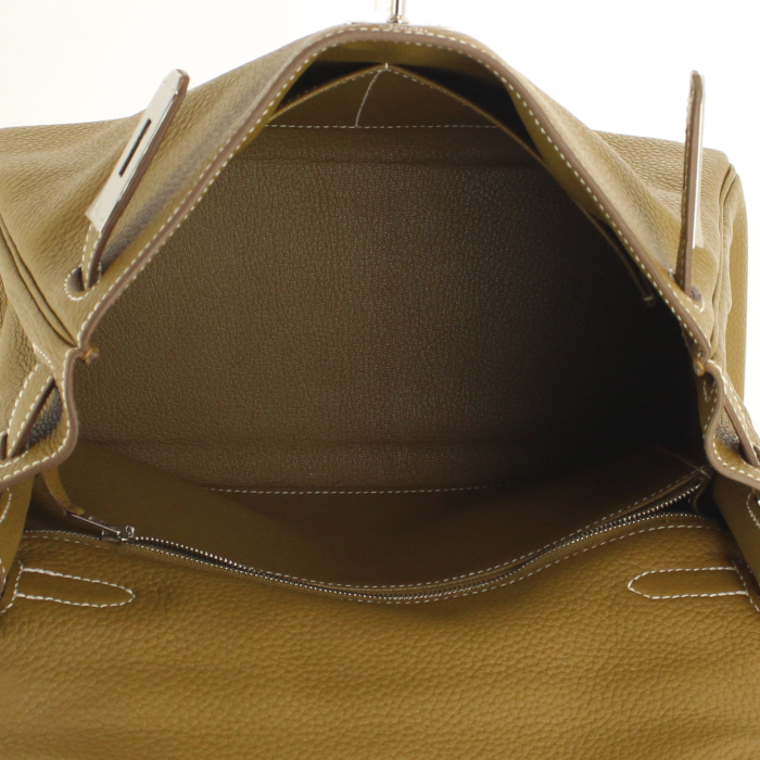 Sac à main en cuir togo jaune-moutarde - Detail D3