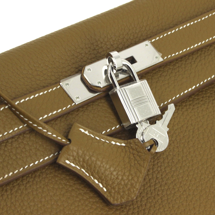 Bolso de mano en cuero togo color mostaza - Detail D5