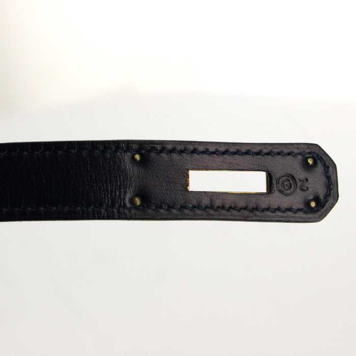 Sac à main Hermes Kelly 35 cm en cuir box marine - Detail D4