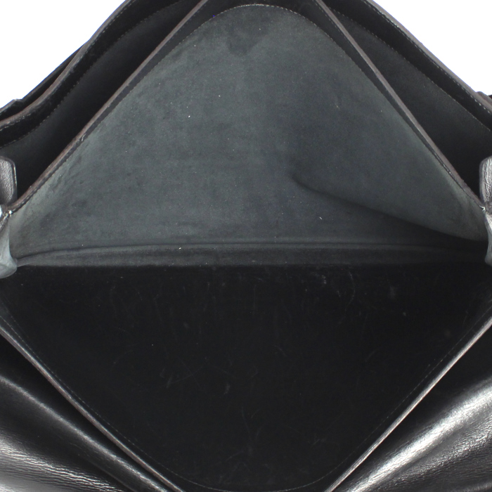 Porta-documentos Hermes en cuero box negro - Detail D4