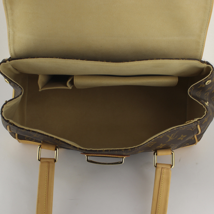 Louis Vuitton handbag in monogram canvas and natural leather - Detail D2