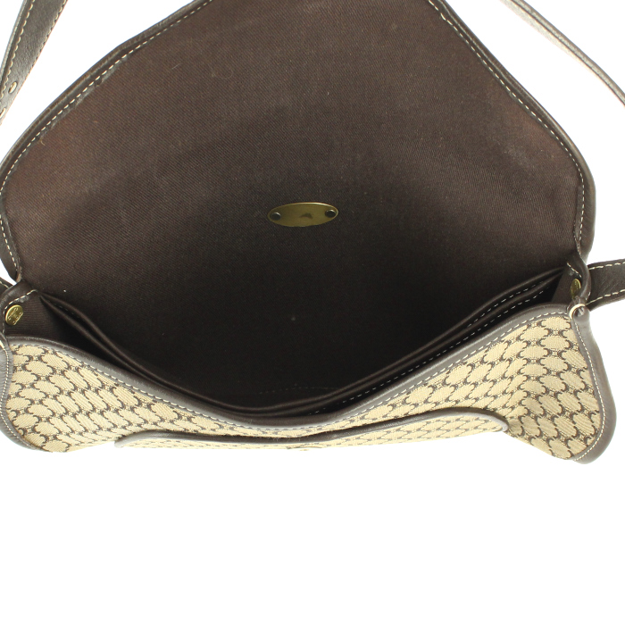 Celine Poulbot handbag in monogram canvas and brown leather - Detail D2