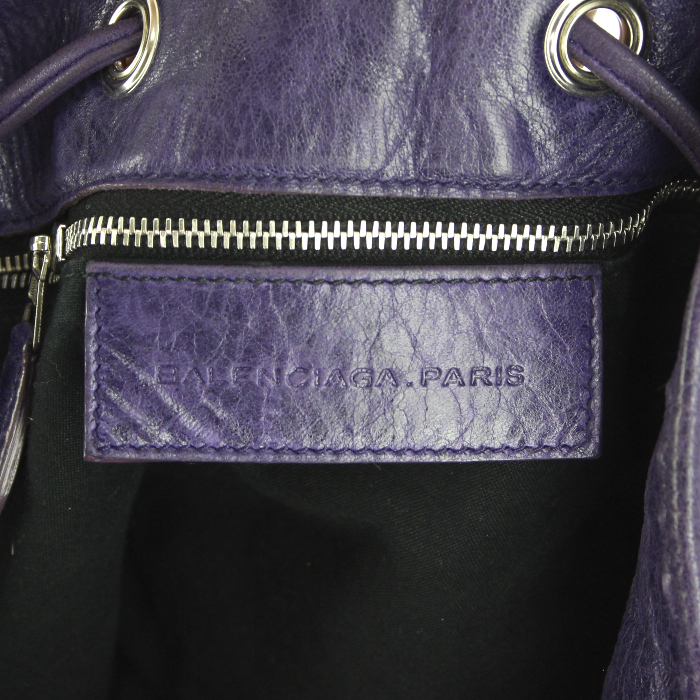 Borsa a secchiello in pelle viola - Detail D4